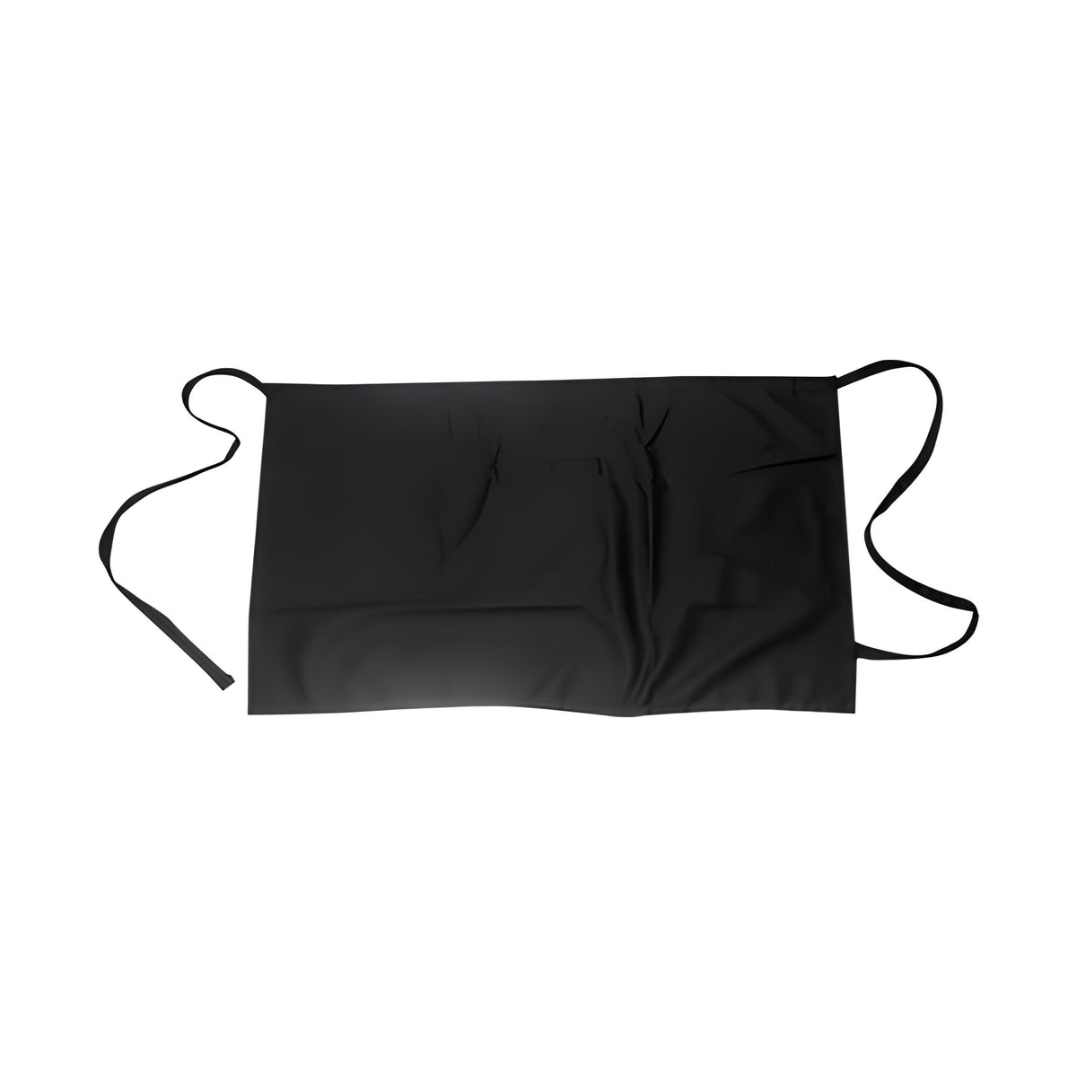 Delantal Corto a Cintura con Bolsa Negro Concassé 79 x 45 cm