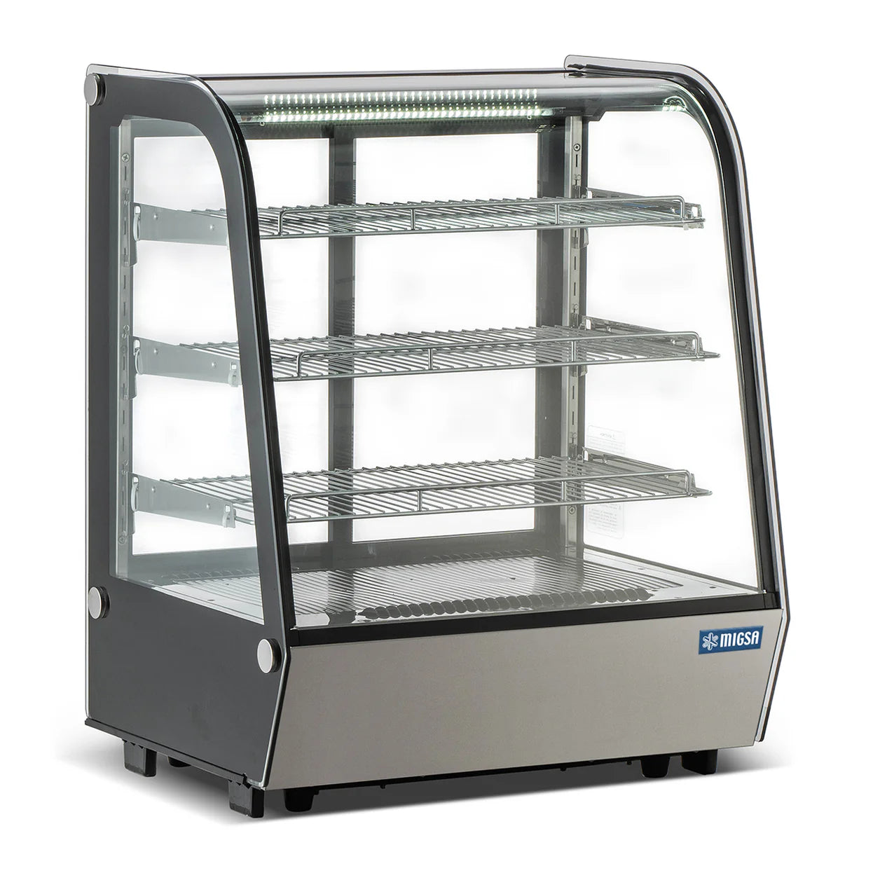 CW-235R MIGSA VITRINA REFRIGERADA CRISTAL CURVO - 4 NIVELES