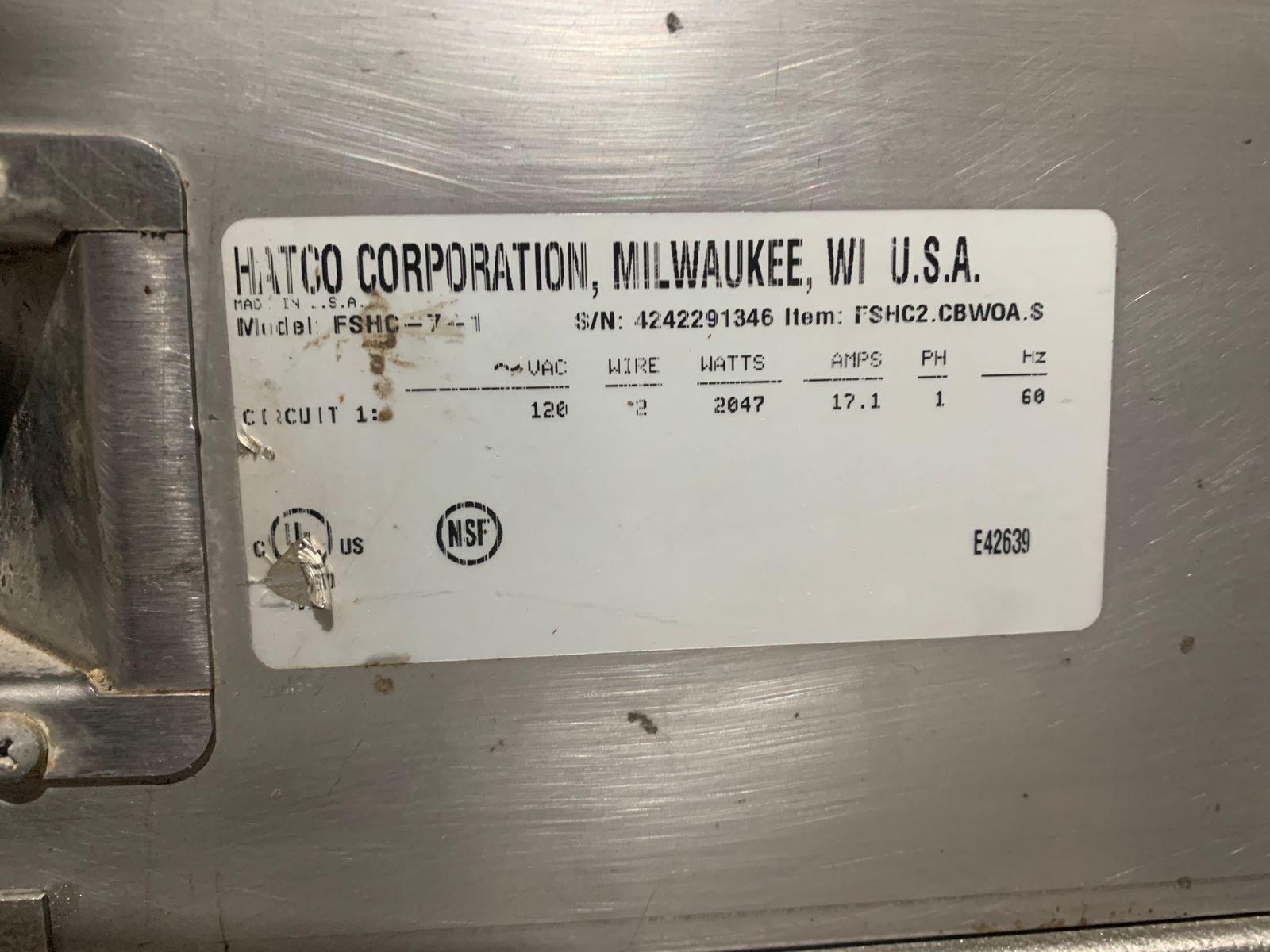 Gabinete Caliente Hatco FSHC-7-1 (Reacondicionado)