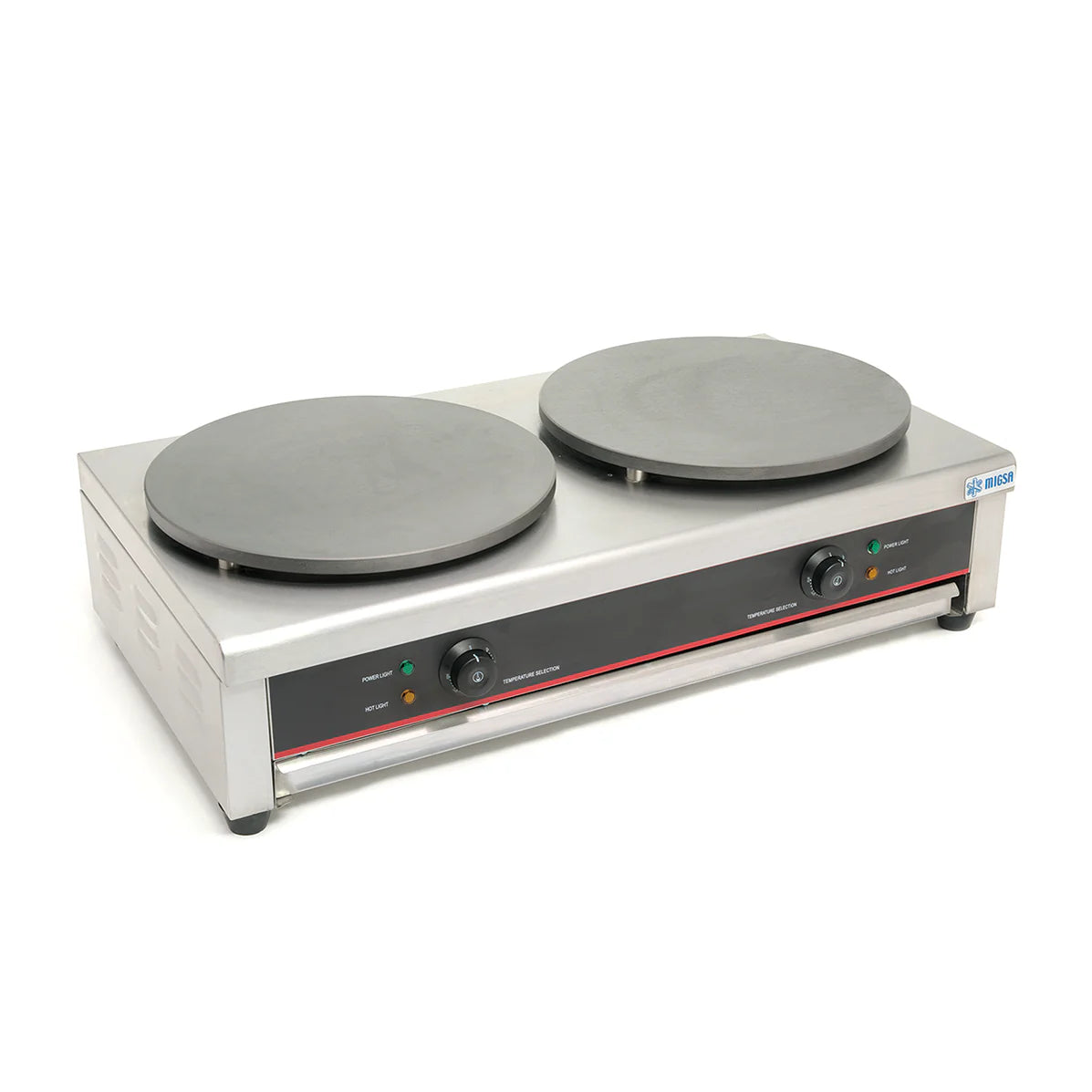 EM-2 MIGSA CREPERA DOBLE ELÉCTRICA 2 PLATOS DE 40 CM DE 50 A 300 °C