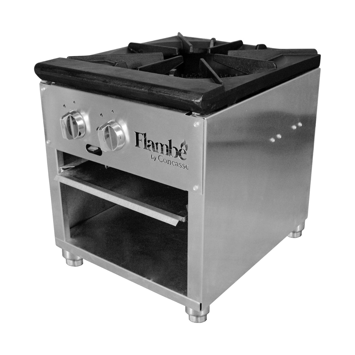 Estufón (Fogón) de Acero Inoxidable 2 Quemadores 18" Flambé EESTF2X18