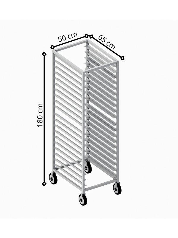 Carro Espiguero Para Charolas (50x65 x 180 cm) P-1