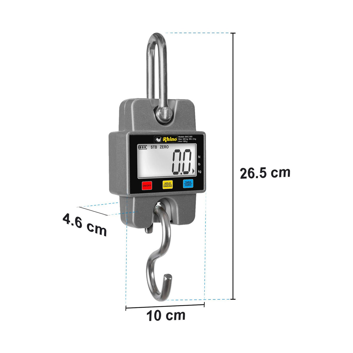 Báscula Electrónica Colgante 300 kg Rhino BAC-300 · vista 2