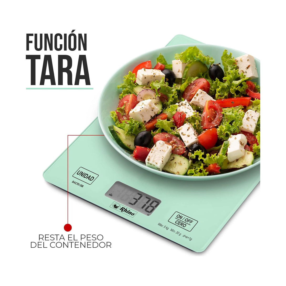 Báscula de Cocina 5 kg Rhino BACRI-5M · vista 4