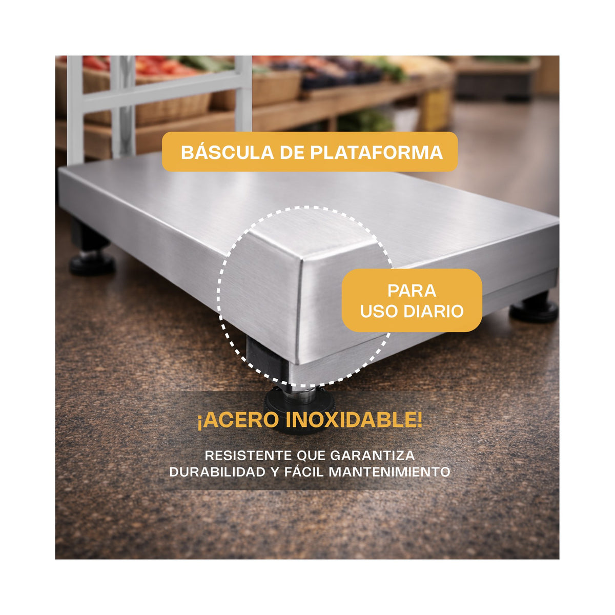 Báscula de Plataforma a Prueba de Agua 200 kg Rhino BAPAG-200 · vista 3