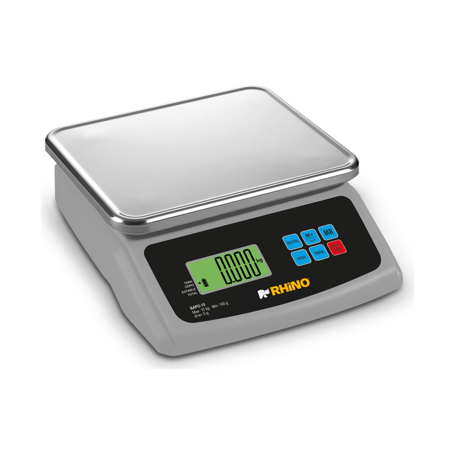 Báscula Electrónica Porcionadora 15 kg Rhino BAPO-15