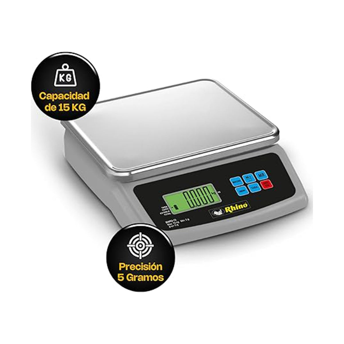 Báscula Electrónica Porcionadora 15 kg Rhino BAPO-15 · vista 2