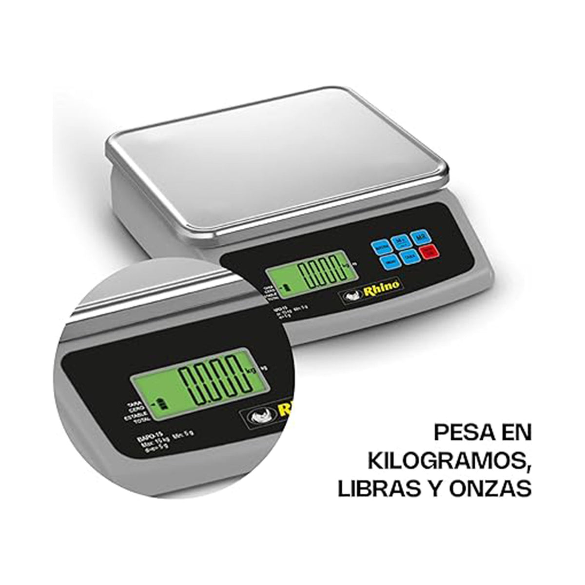Báscula Electrónica Porcionadora 15 kg Rhino BAPO-15 · vista 4