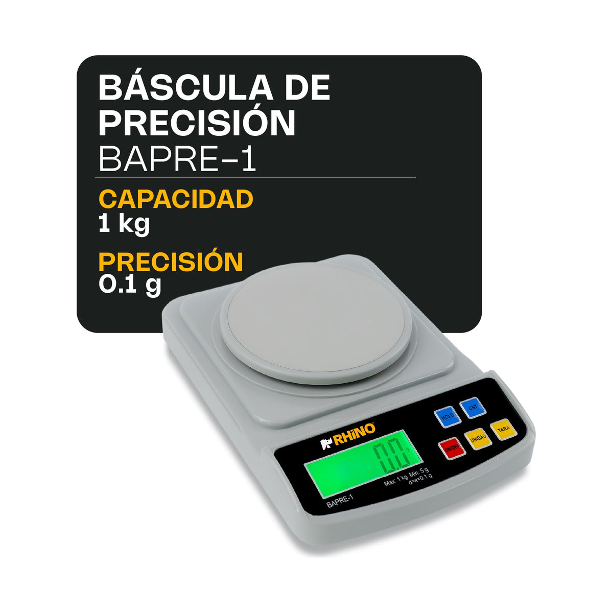 Báscula Electrónica de Precisión 1 kg Rhino BAPRE-1 · vista 3
