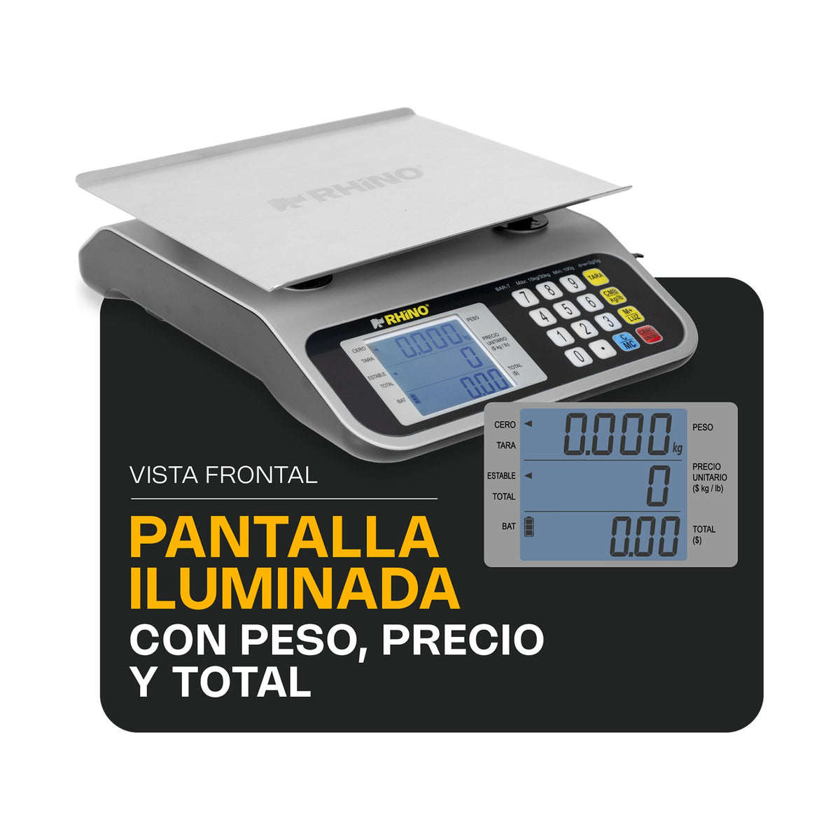 Báscula Electrónica Multifunciones Multirango Rhino BAR-7 · vista 4
