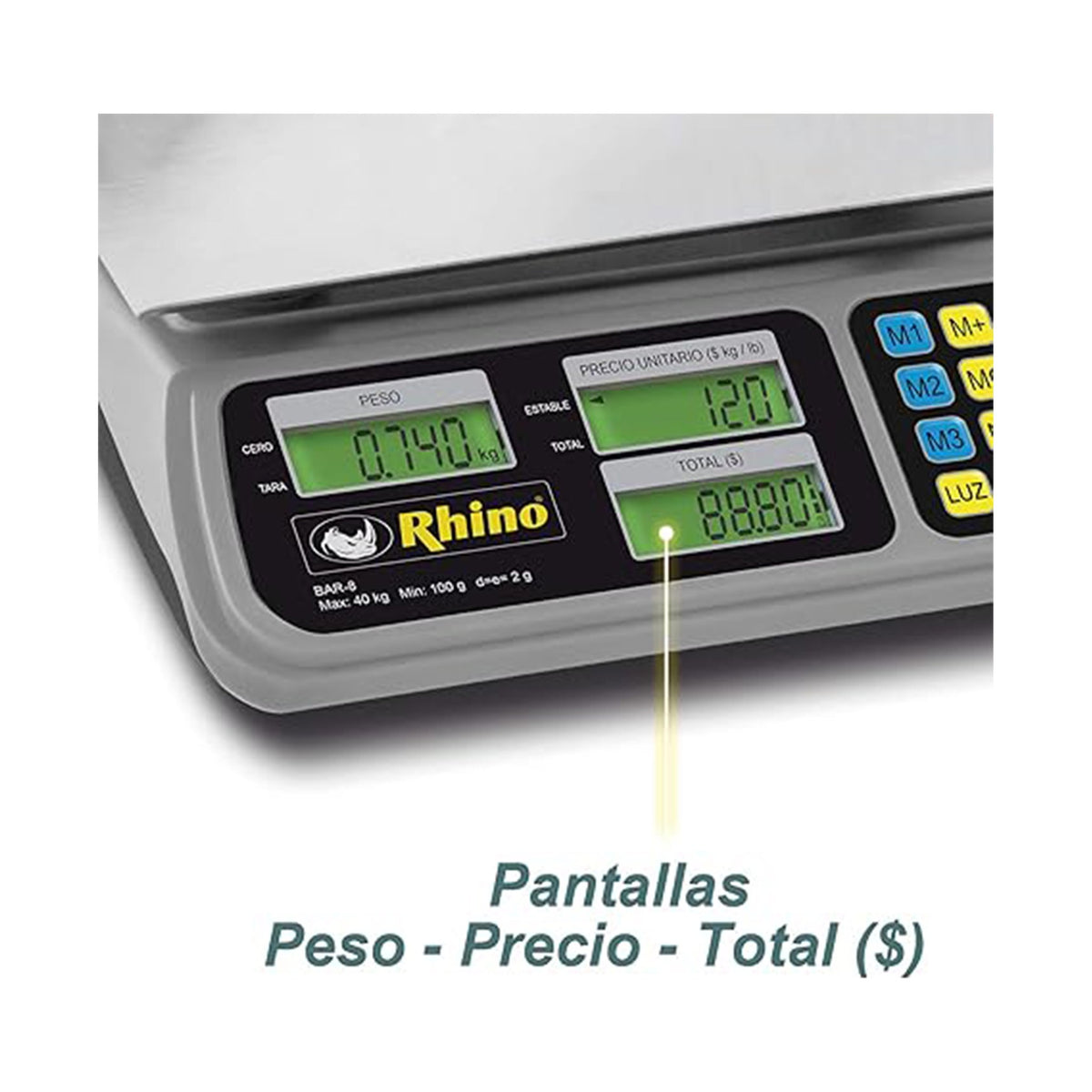 Báscula Electrónica Multifunciones 40 kg Rhino BAR-8 · vista 4