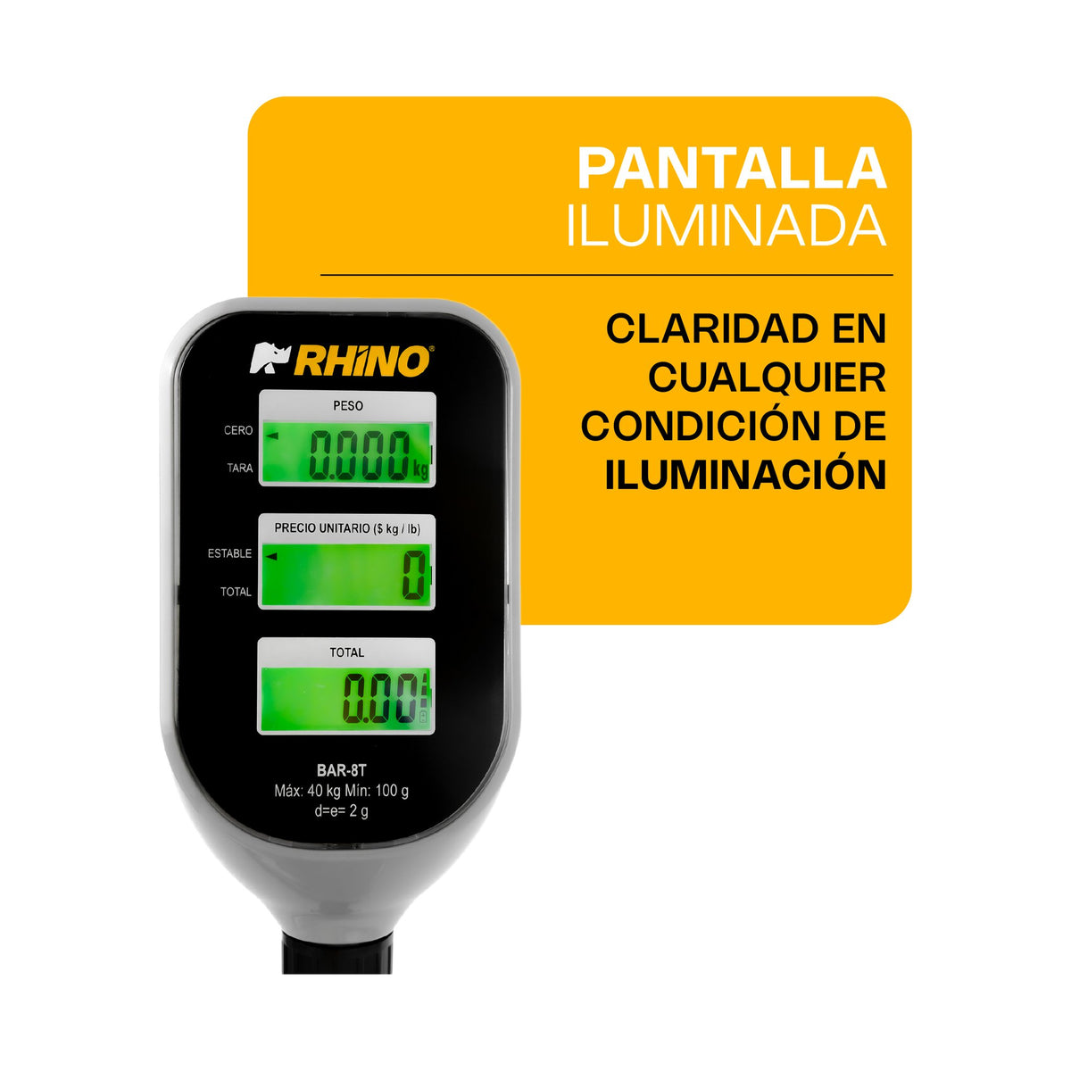 Báscula Electrónica Multifunciones con Torreta 40 kg Rhino BAR-8T · vista 3