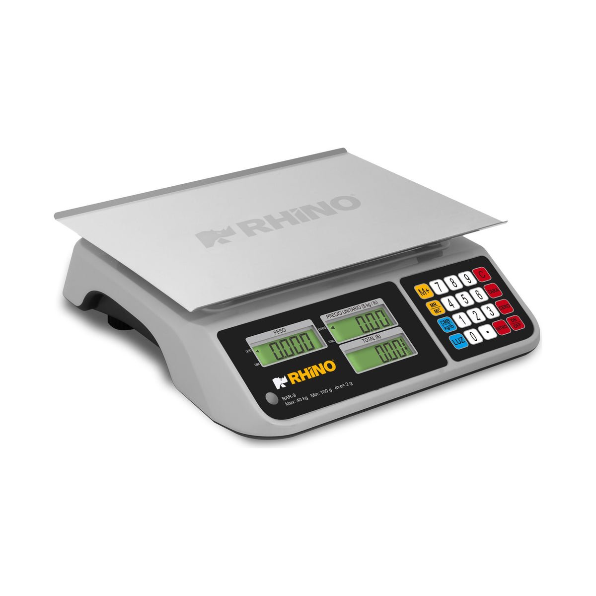 Báscula Electrónica Multifunciones con Puerto USB 40 kg Rhino BAR-9