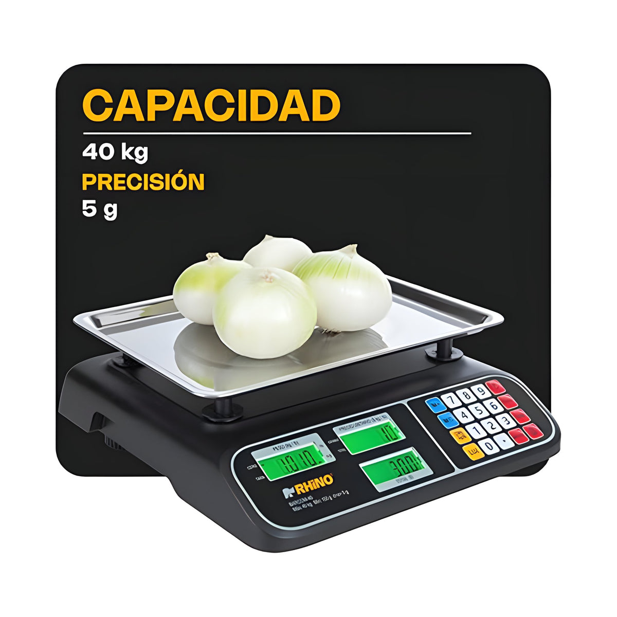 Báscula Electrónica Multifunciones 40 kg Rhino BARCOM-40 · vista 2