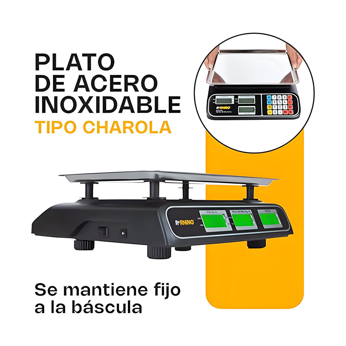 Báscula Electrónica Multifunciones 40 kg Rhino BARCOM-40 · vista 3