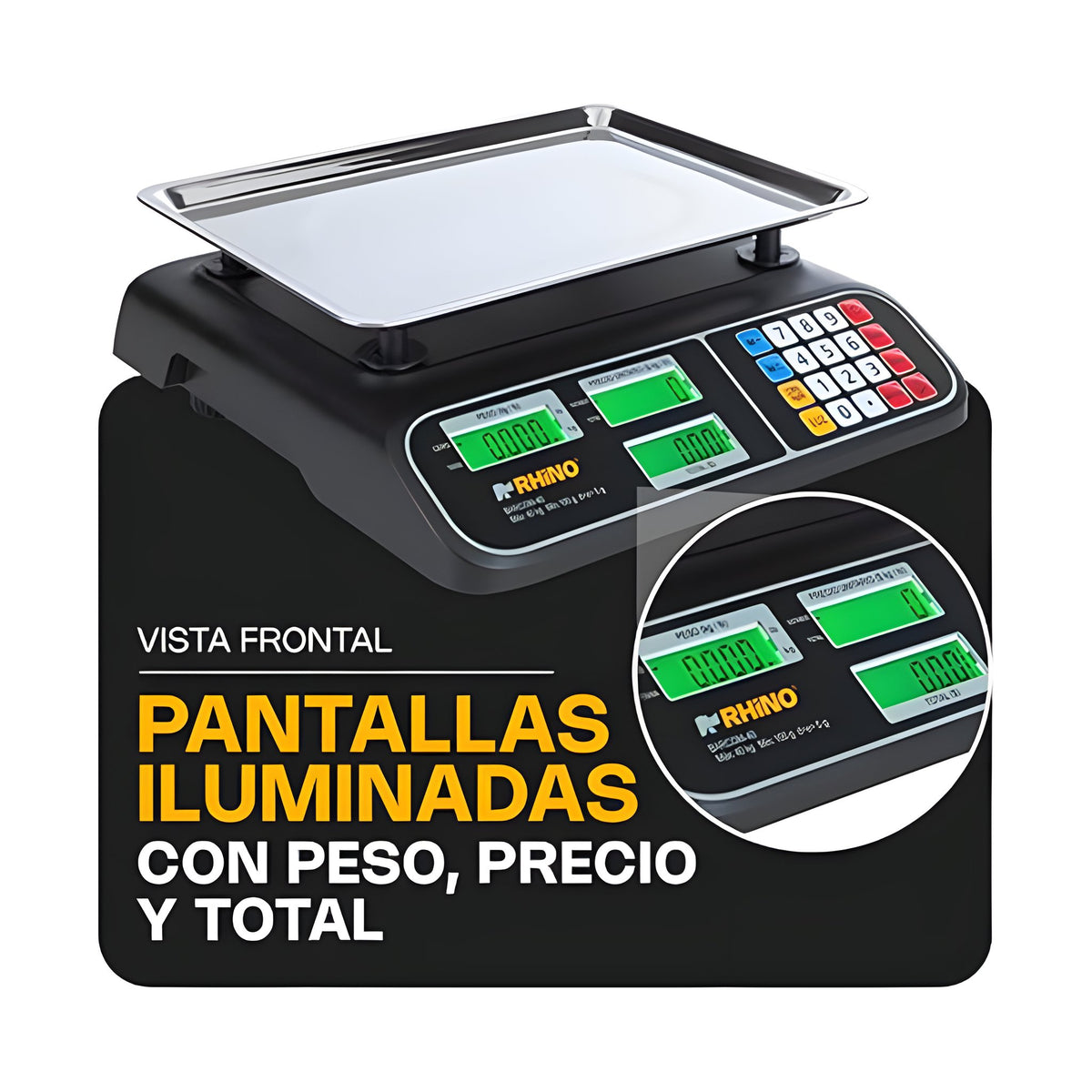 Báscula Electrónica Multifunciones 40 kg Rhino BARCOM-40 · vista 4