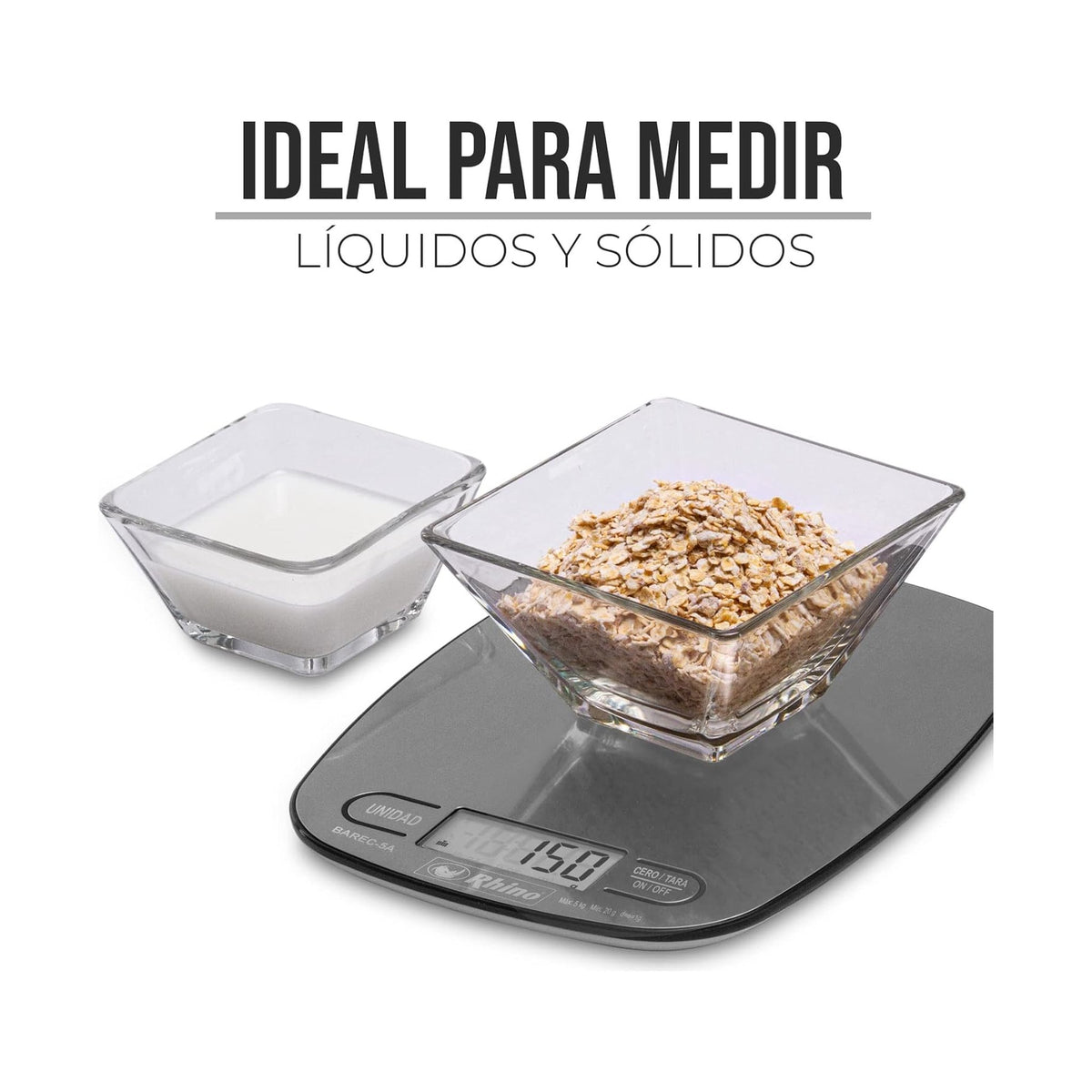 Báscula de Cocina 5 kg Rhino BAREC-5A · vista 4