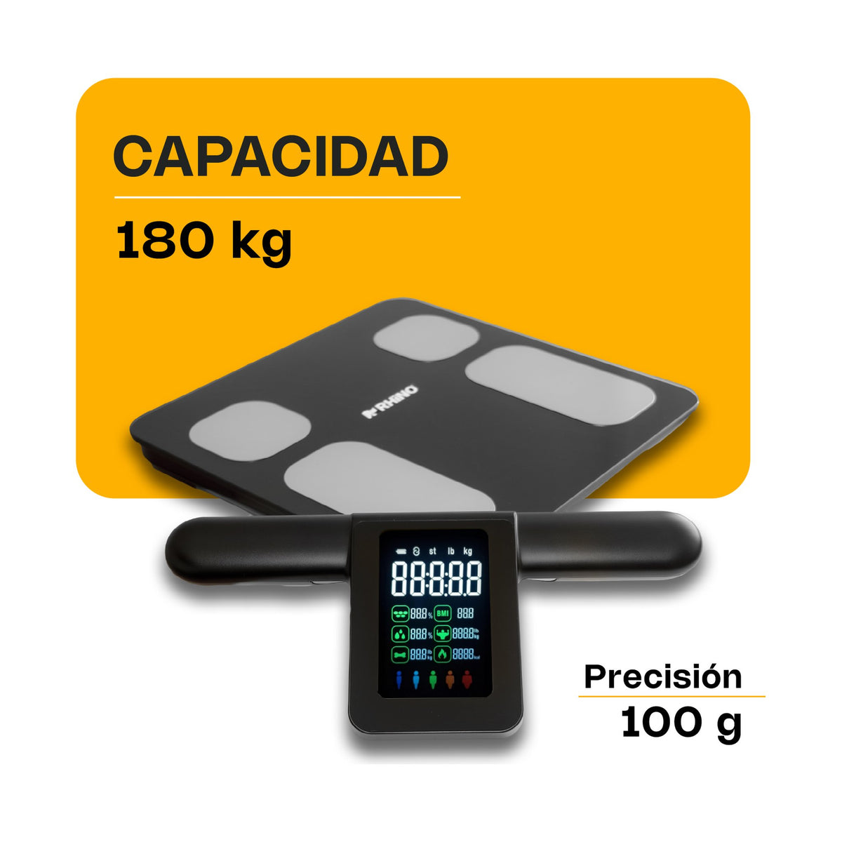 Báscula Inteligente de Pesaje Corporal con 8 Electrodos 180 kg Rhino BIOMA-180 · vista 4