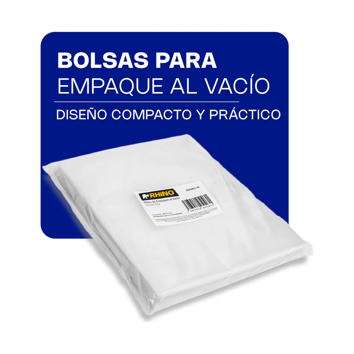Bolsa para Empacado al Vacío (100 piezas) Rhino · Lisa / 15 x 20 cm · vista 3