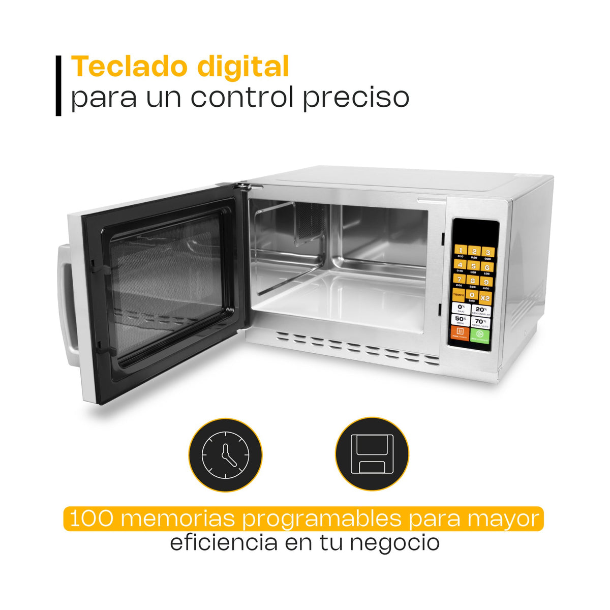 Horno de Microondas Digital 1.2 pies Rhino HOMIC-12D · vista 3