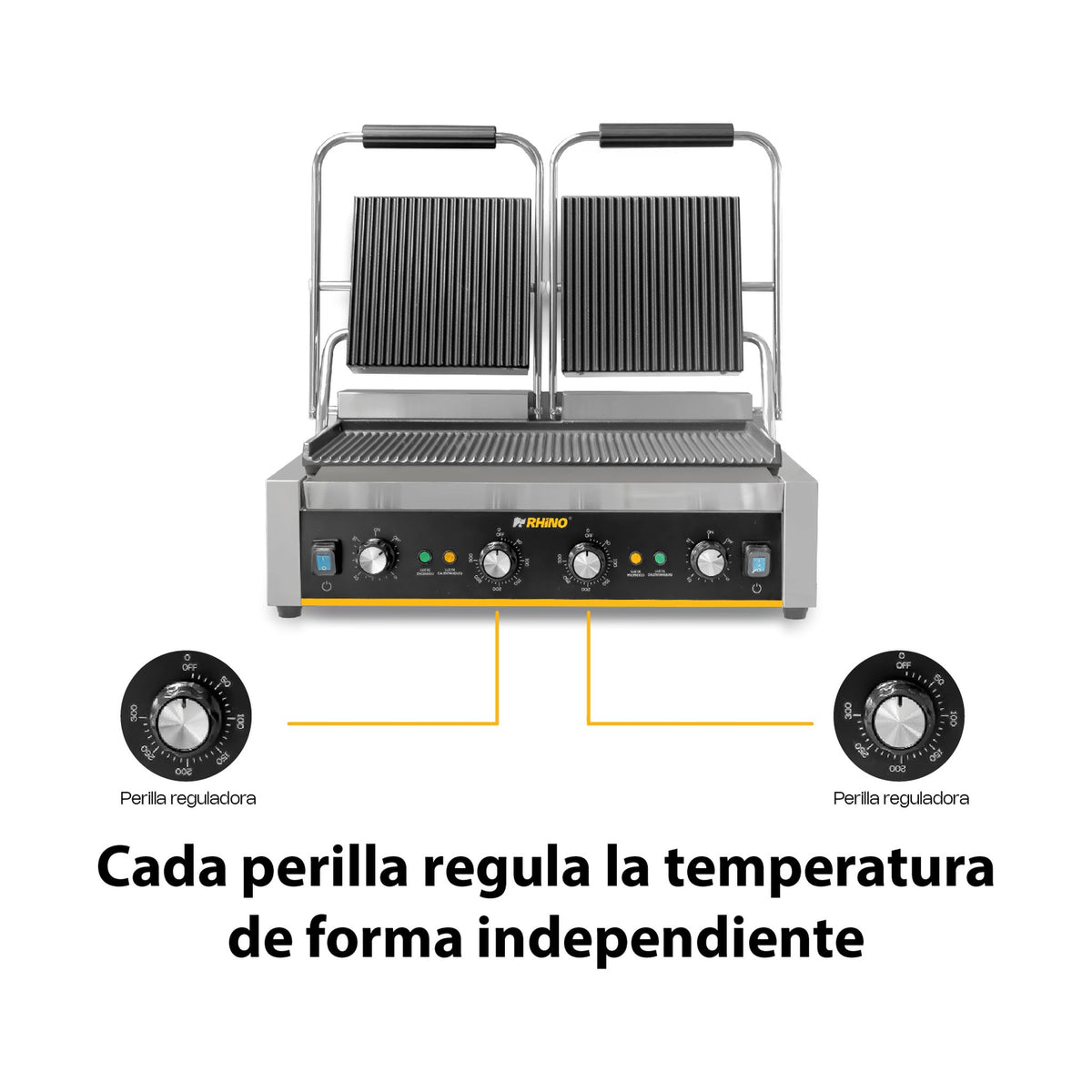 Plancha Panini 3,600 W Rhino PLANPA-3600 · vista 4