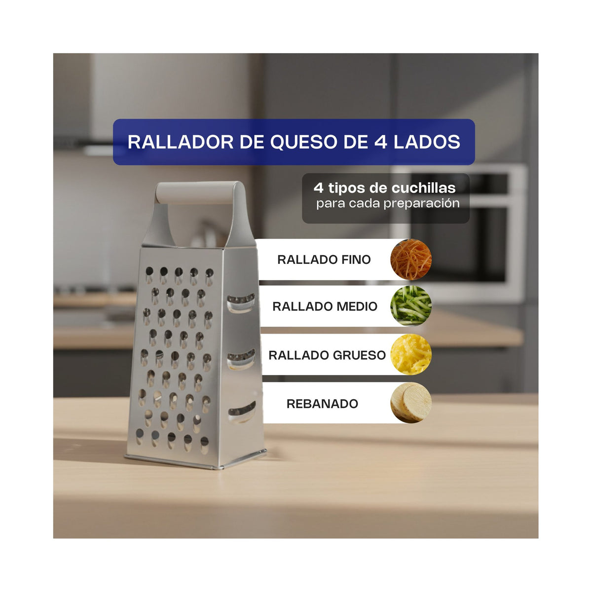 Rallador de Queso de 4 Lados Caledonia RALLA-4 · vista 2