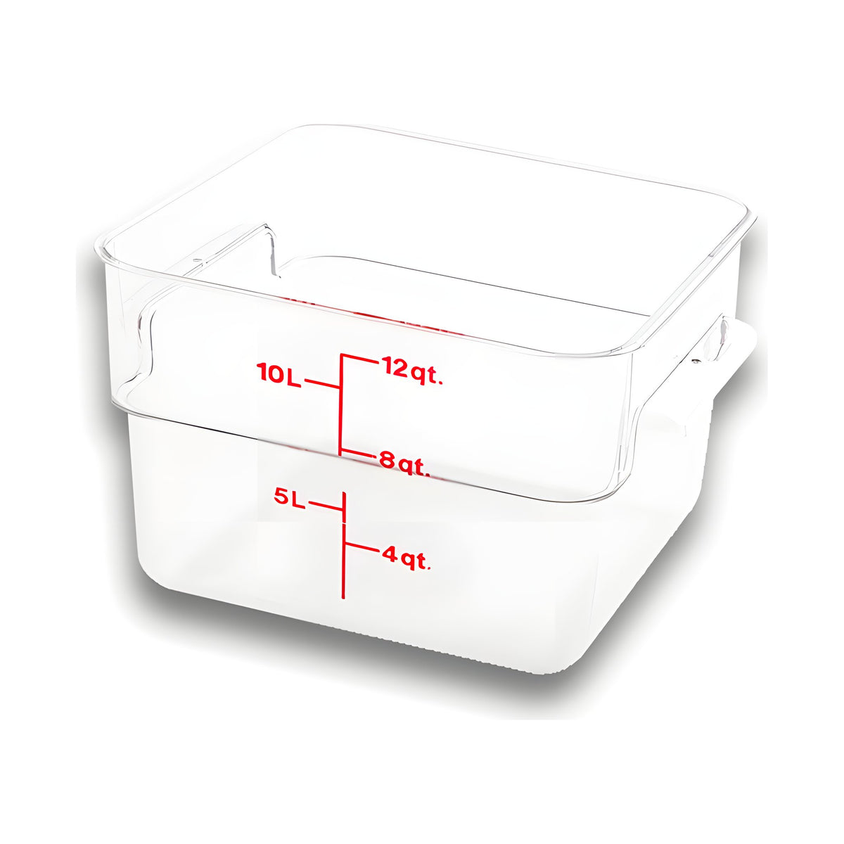 Recipiente de Policarbonato Graduado Cuadrado Caledonia · 12 qt