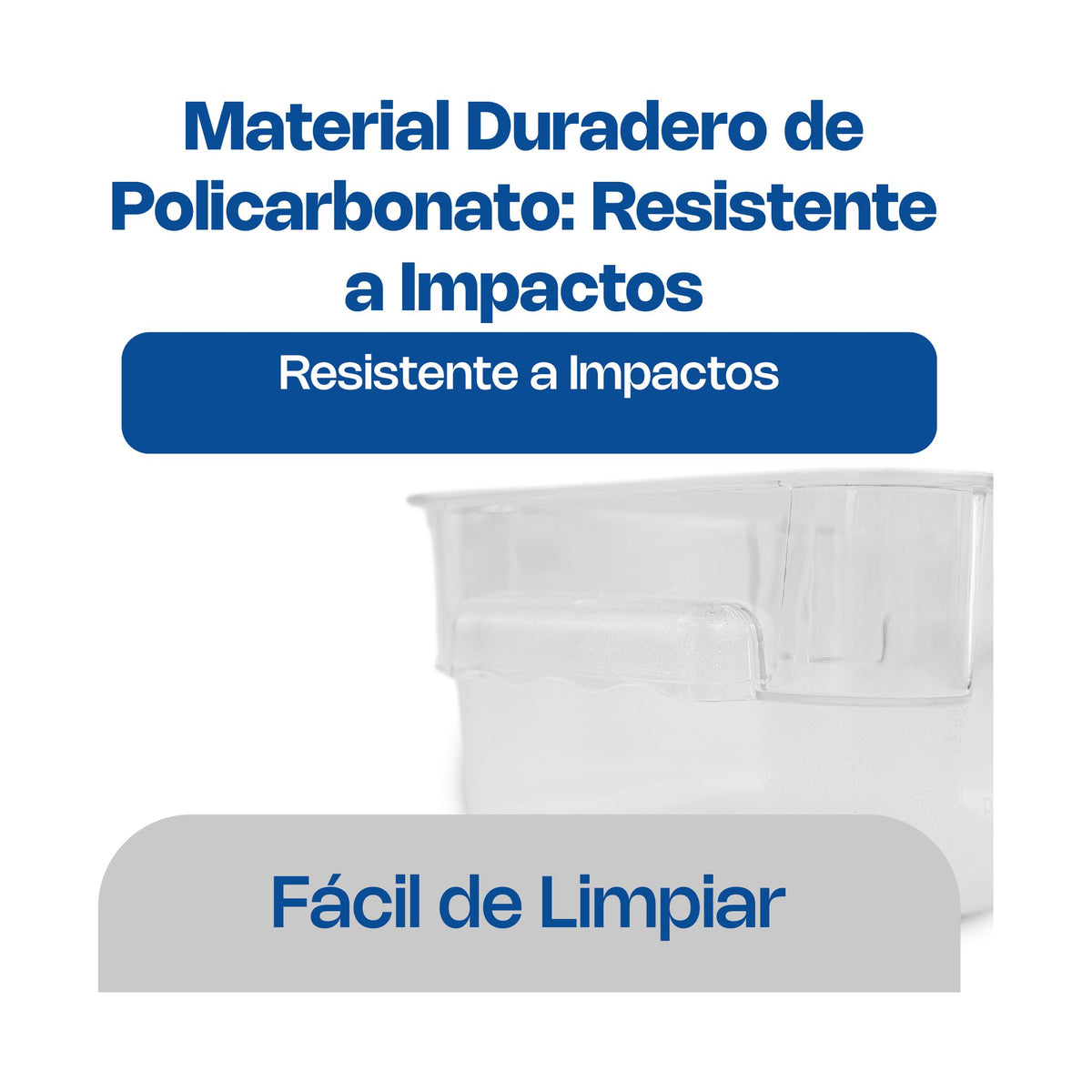 Recipiente de Policarbonato Graduado Cuadrado Caledonia · 2 qt · vista 2