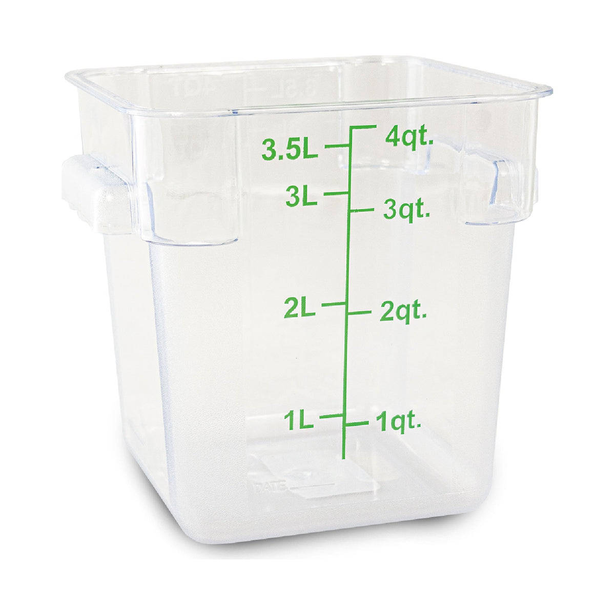 Recipiente de Policarbonato Graduado Cuadrado Caledonia · 4 qt