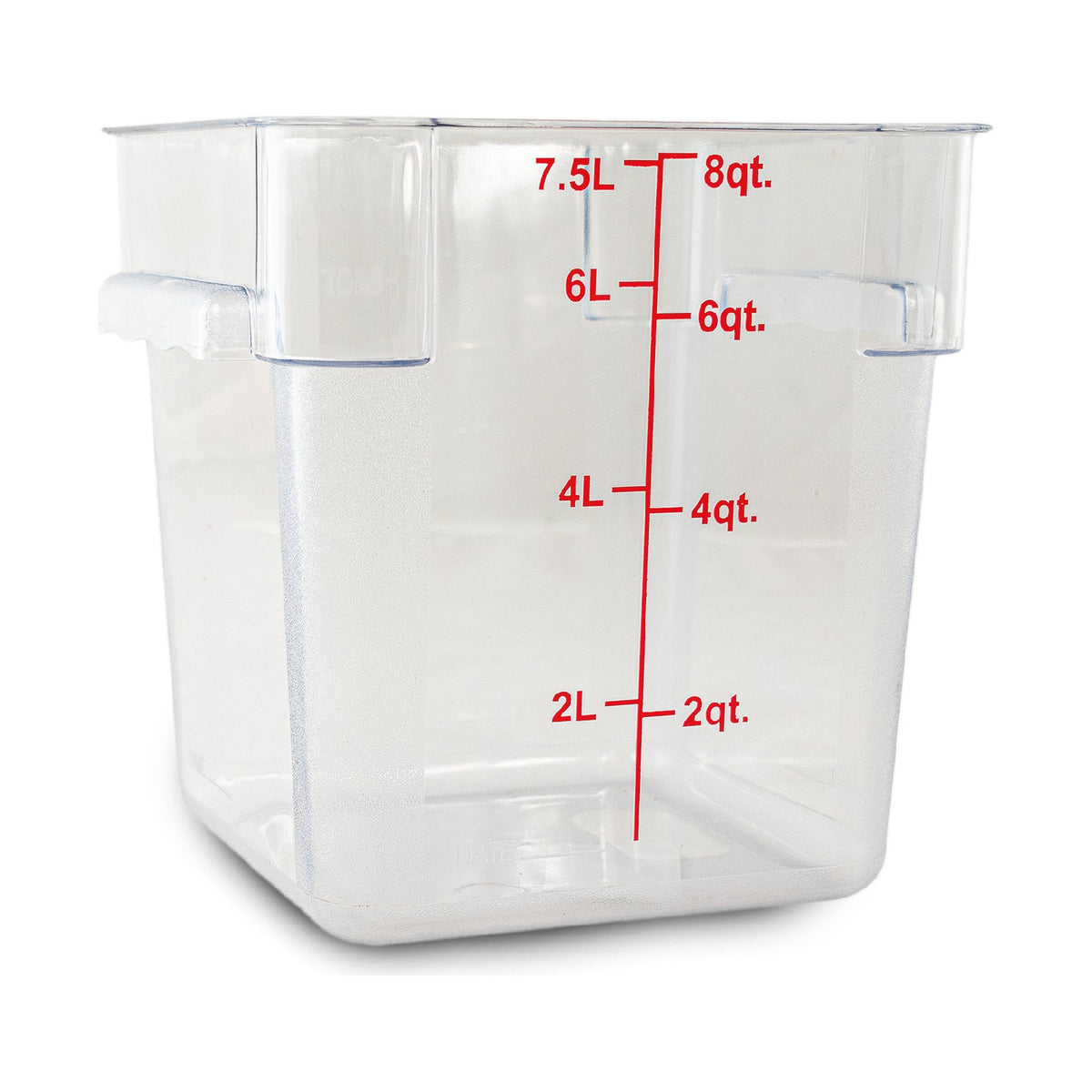 Recipiente de Policarbonato Graduado Cuadrado Caledonia · 8 qt
