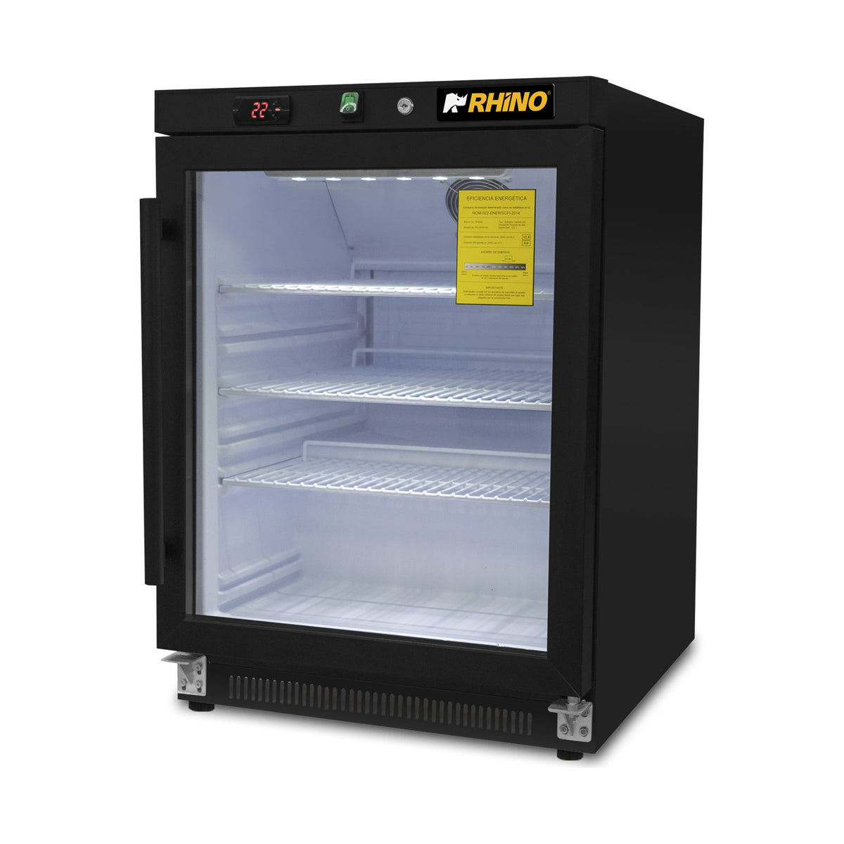 Refrigerador Vertical Puerta de Cristal Rhino REVEAB-4C