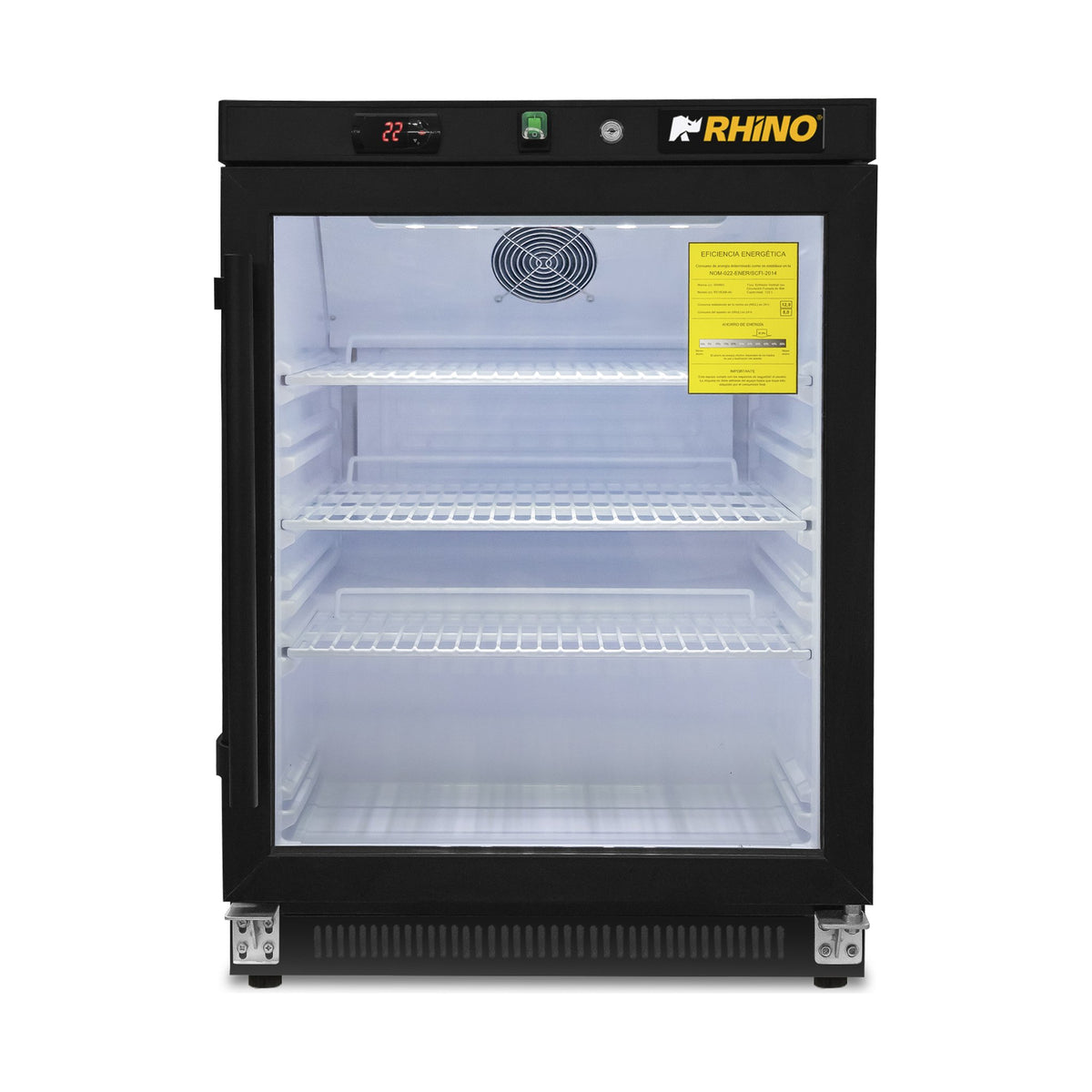 Refrigerador Vertical Puerta de Cristal Rhino REVEAB-4C · vista 4