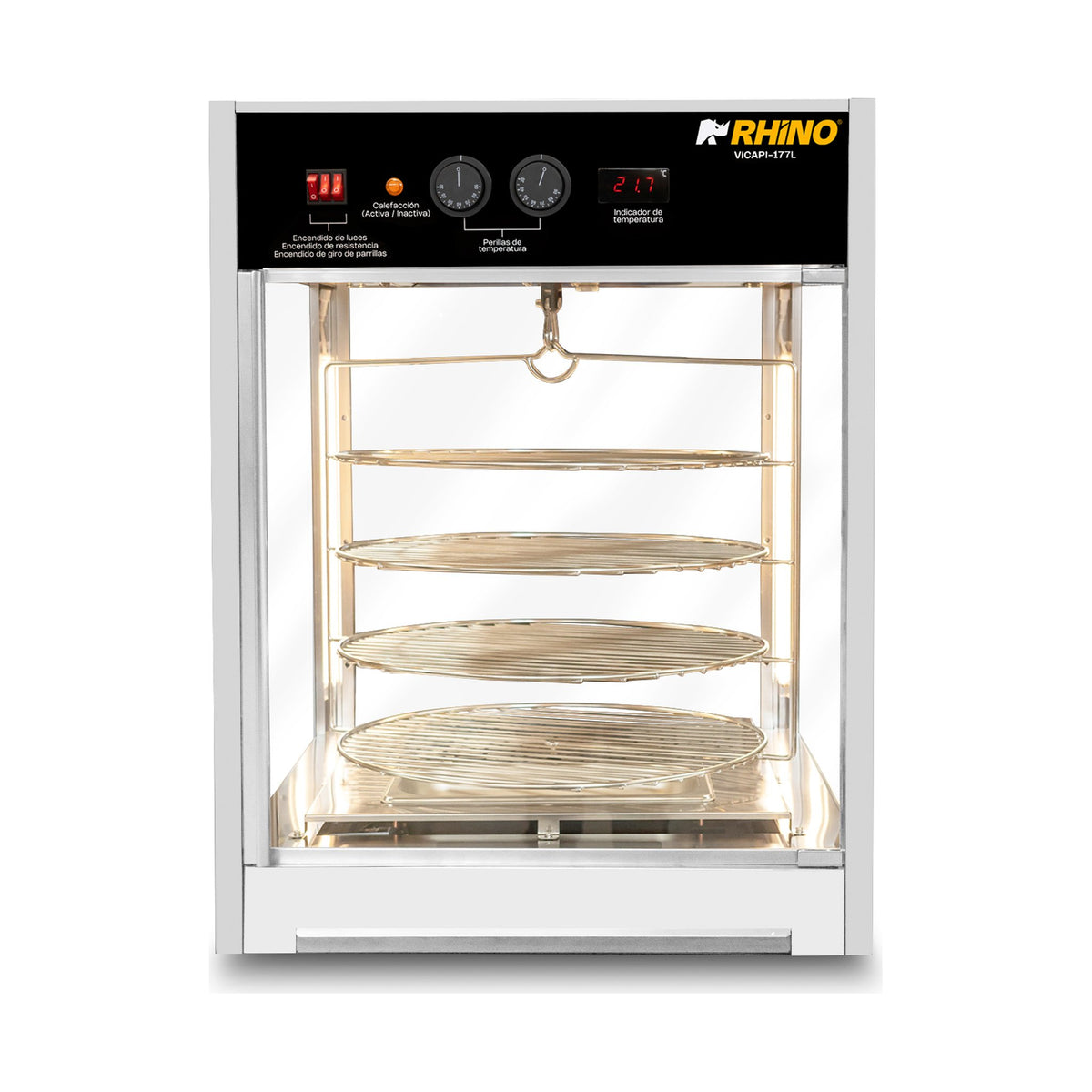 Vitrina Calentadora de Pizza 177L Rhino VICAPI-177L · vista 2