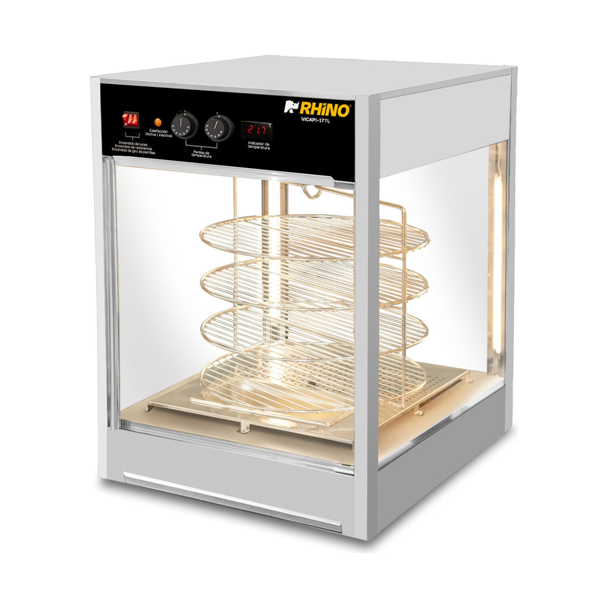 Vitrina Calentadora de Pizza 177L Rhino VICAPI-177L · vista 4