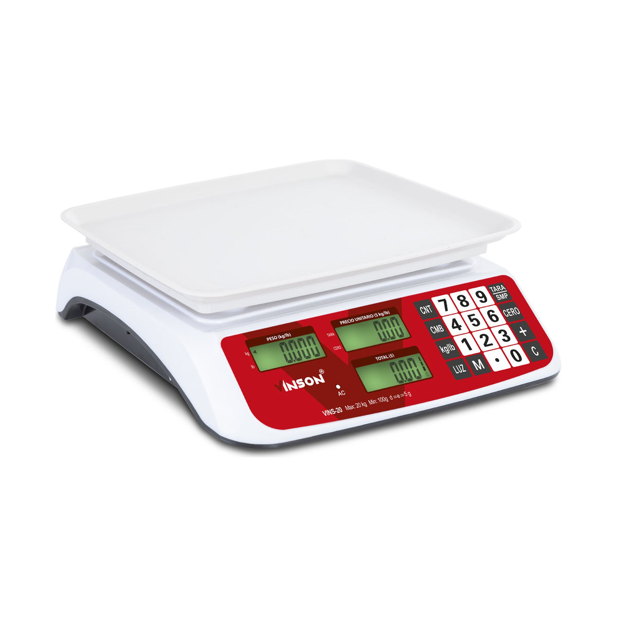 Báscula Electrónica Multifunciones 20 kg Vinson VINS-20