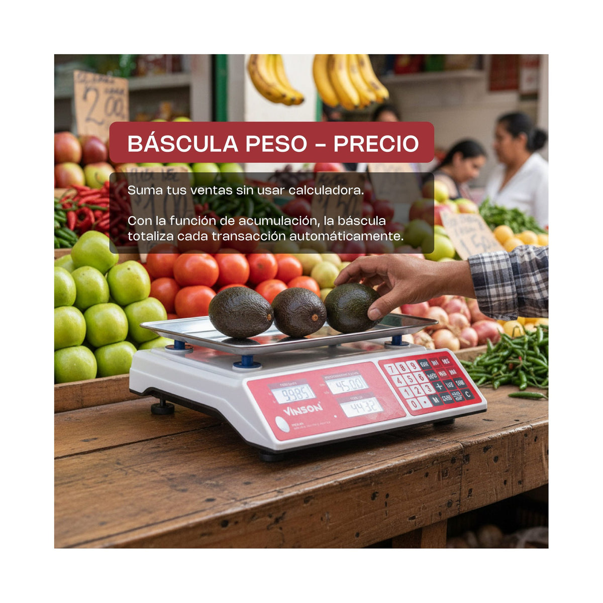 Báscula Electrónica Multifunciones 40 kg Vinson VINS-40 · vista 2