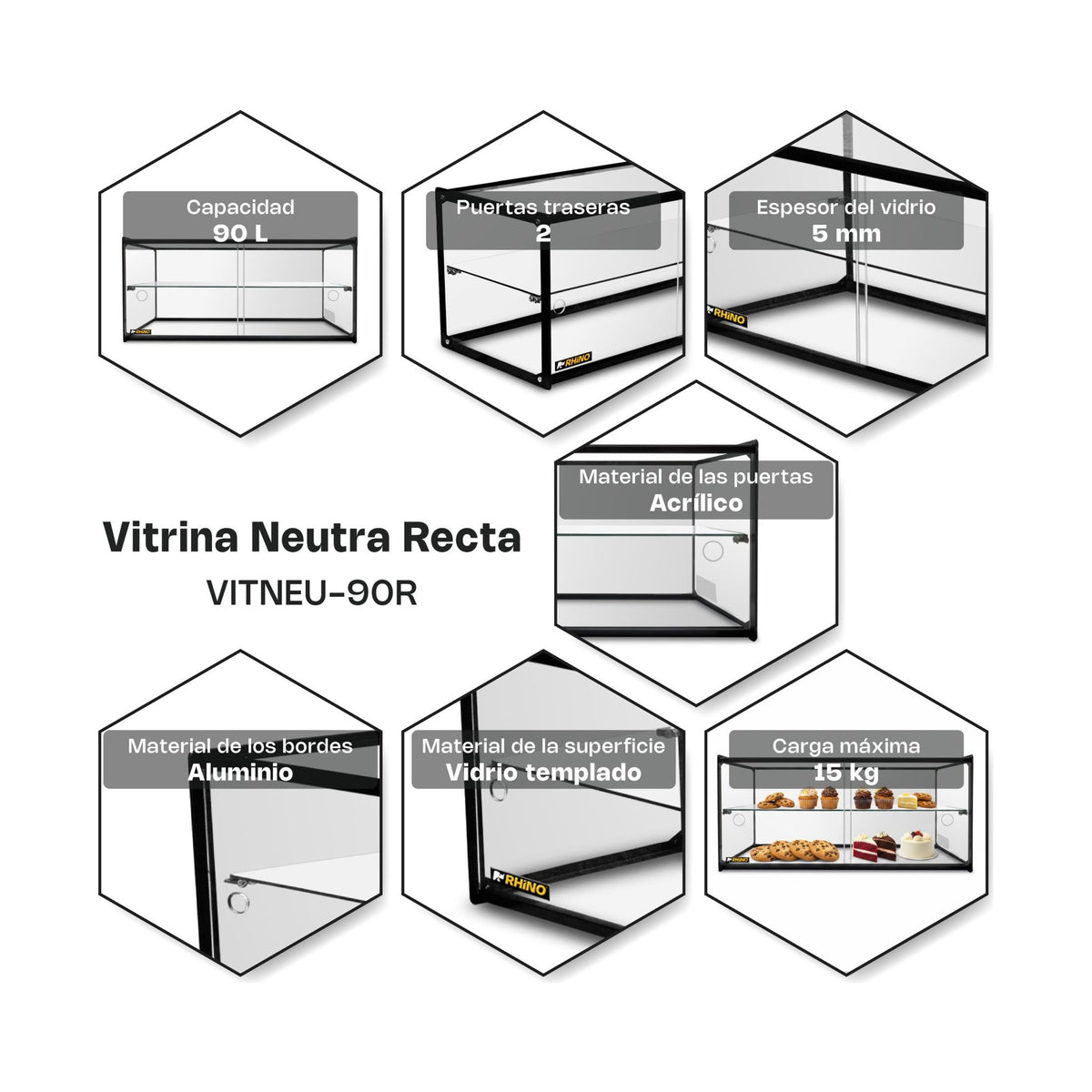 Vitrina Neutra Recta Rhino VITNEU-90R · vista 4