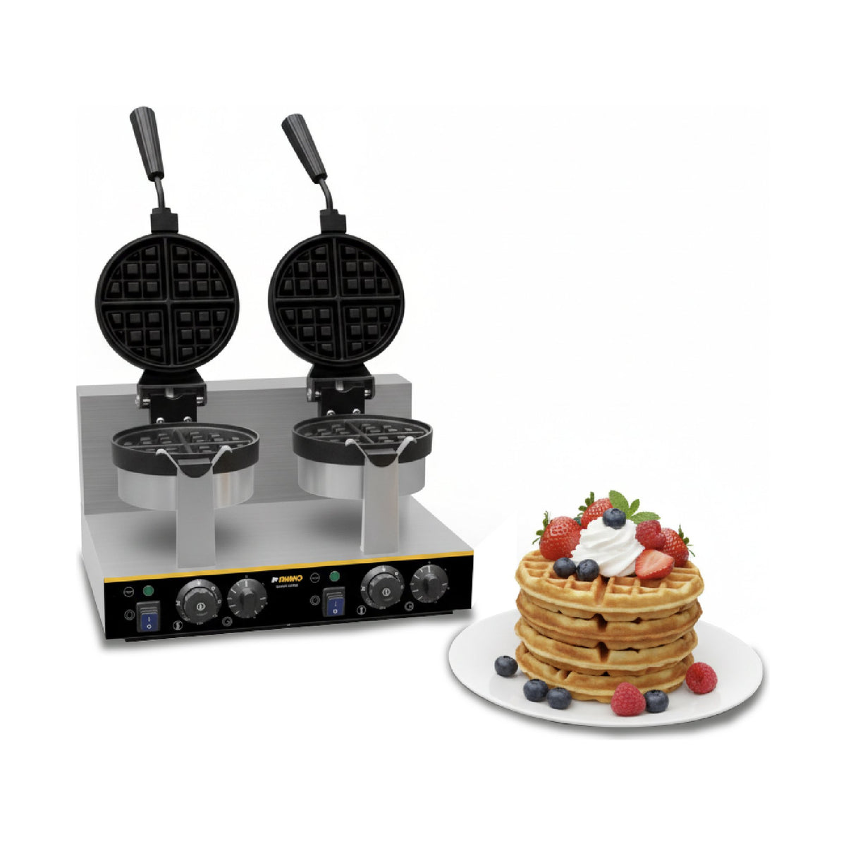 Waflera Belga Giratoria Doble 1,850 W Rhino WABE-2400