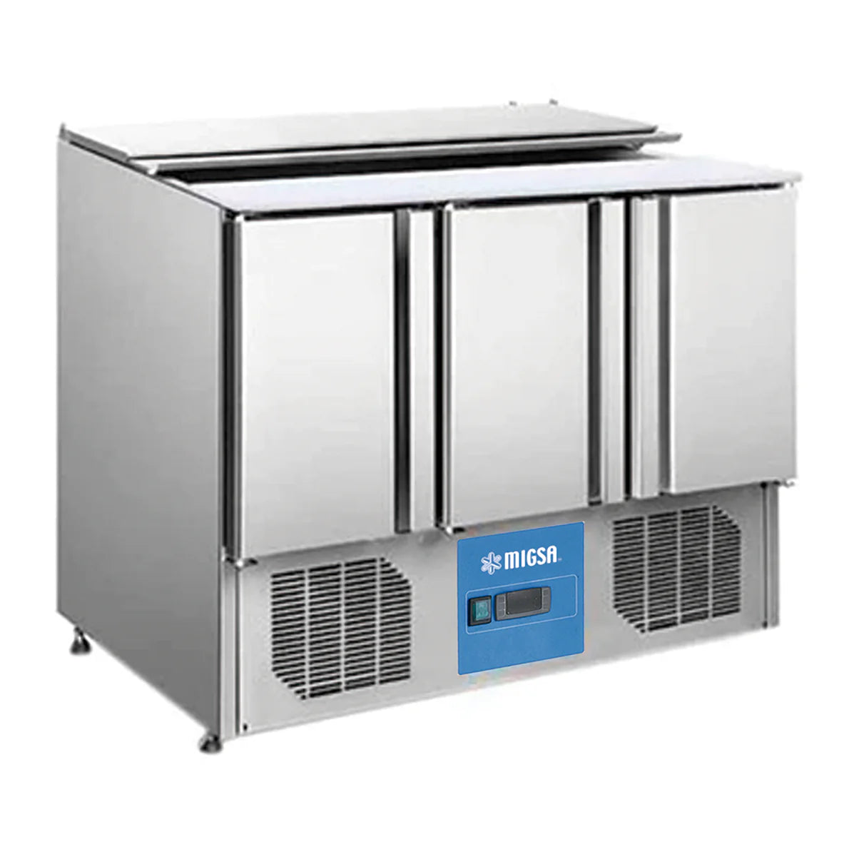 S903 MIGSA BARRA FRÍA PARA ENSALADAS DE 3 PUERTAS TIPO EUROPEO.