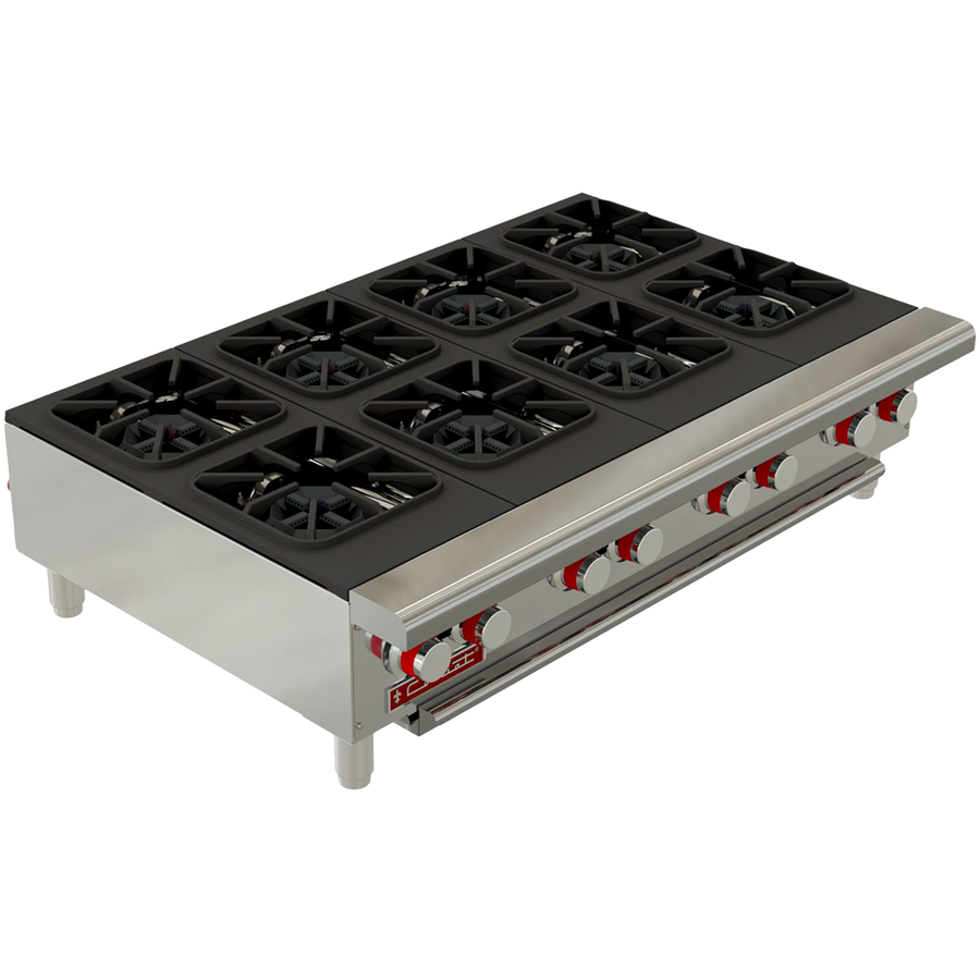 Parrilla a Gas 8 Quemadores Octagonales, 4 Parrillas Superiores Coriat PCV-8 MASTER DE MESA