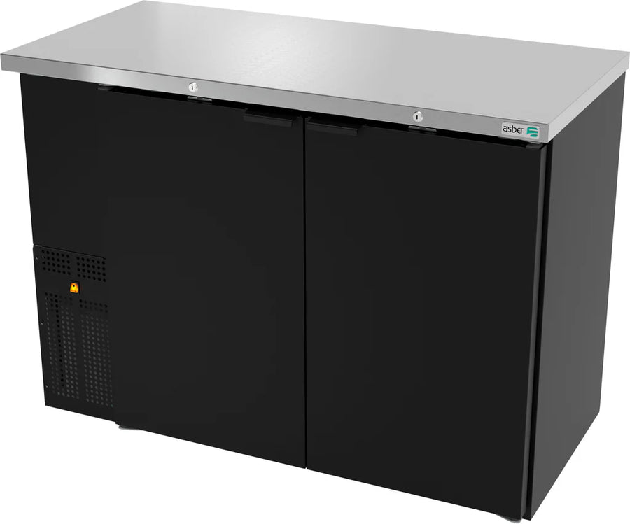 Asber ABBC-24-48 HC Refrigerador de Contrabarra en Vinyl Negro 2 Puertas
