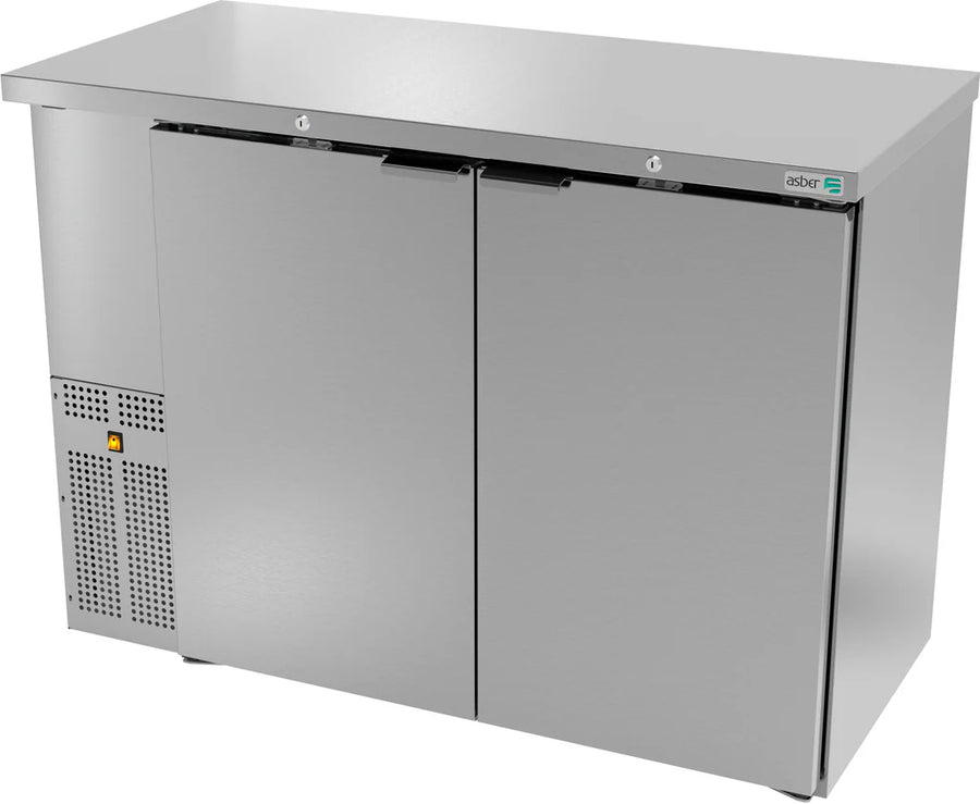 Refrigerador Contrabarra Slim 2 Puertas Acero Inoxidable Asber ABBC-24-48-S-HC