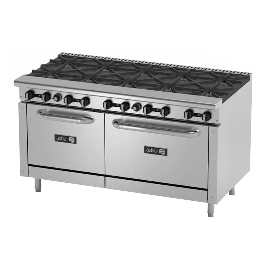 Estufa 10 Quemadores con 2 Hornos Asber AER-2-B10-60