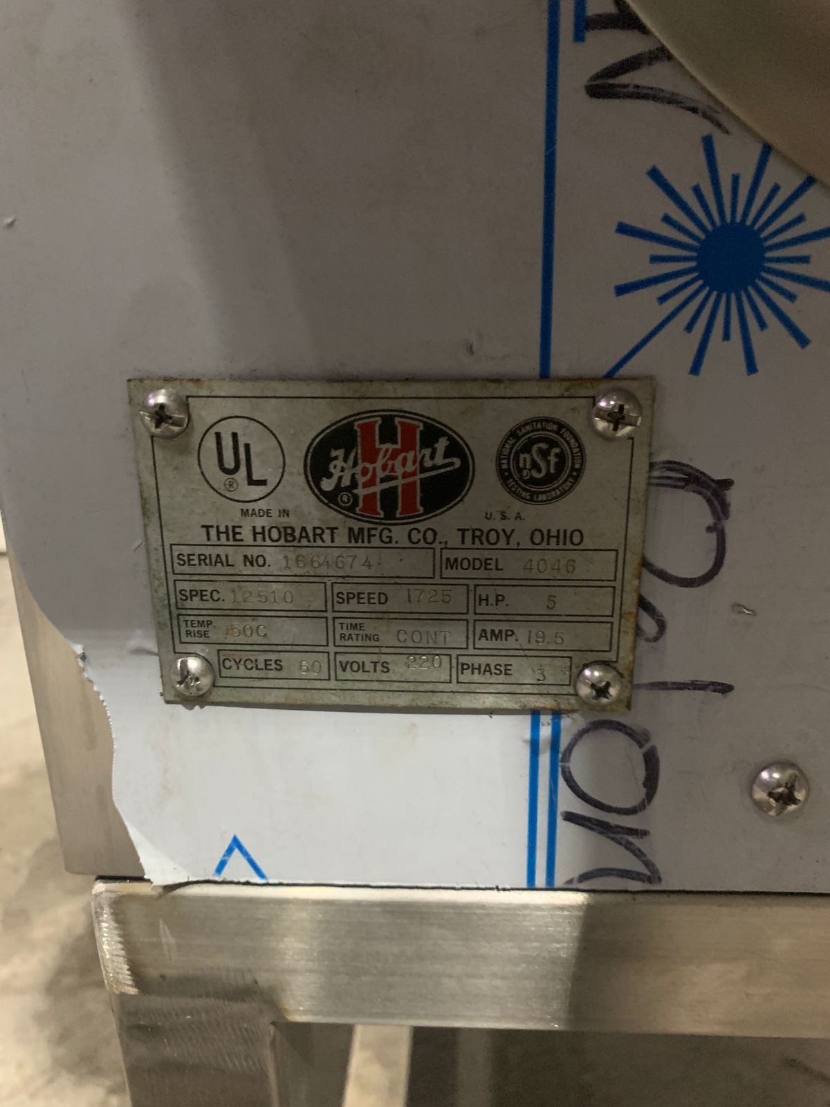 Molino Hobart 5 HP 4046 (Reacondicionado)