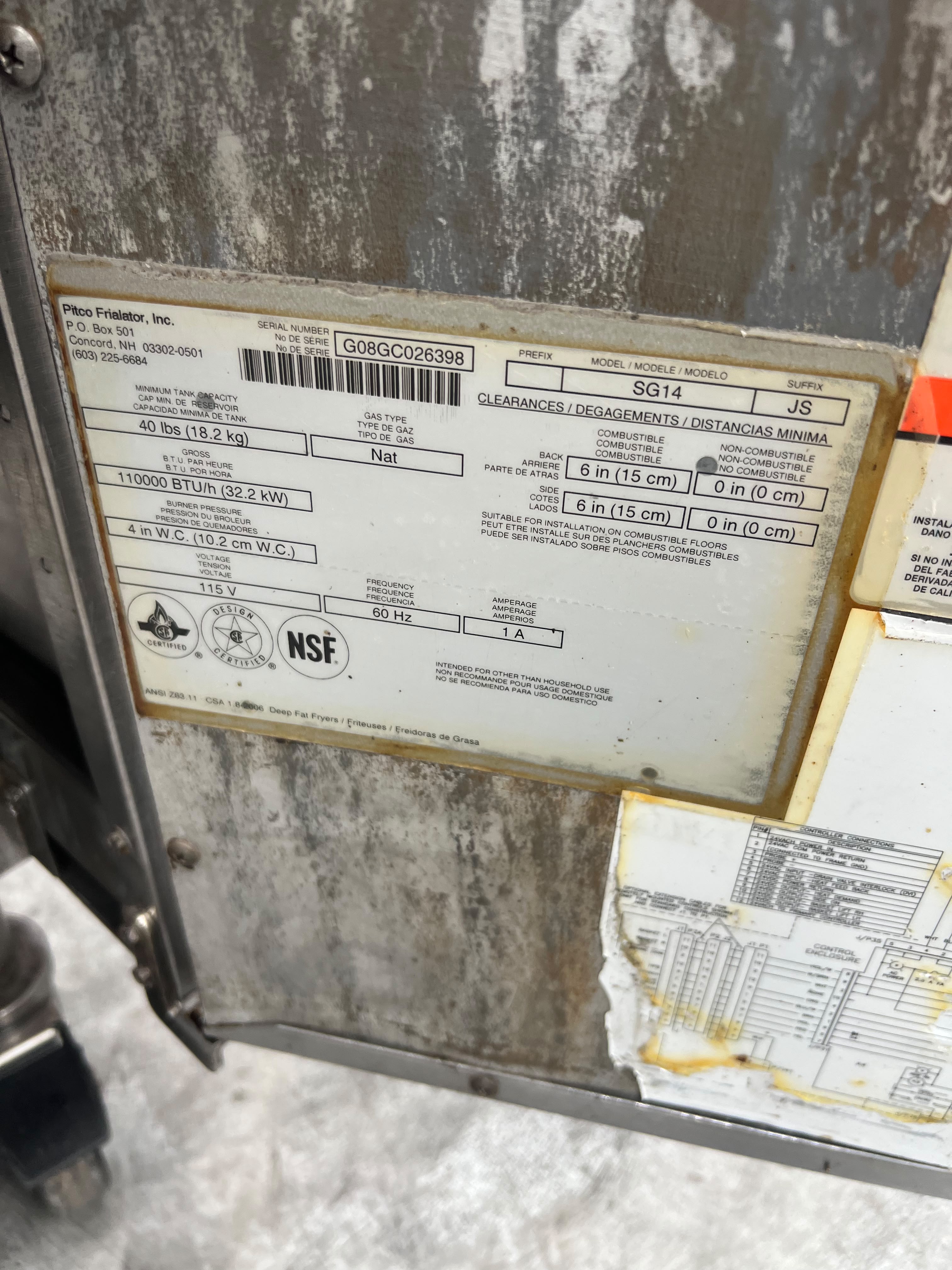 Freidora Pitco SG14T (Reacondicionado)