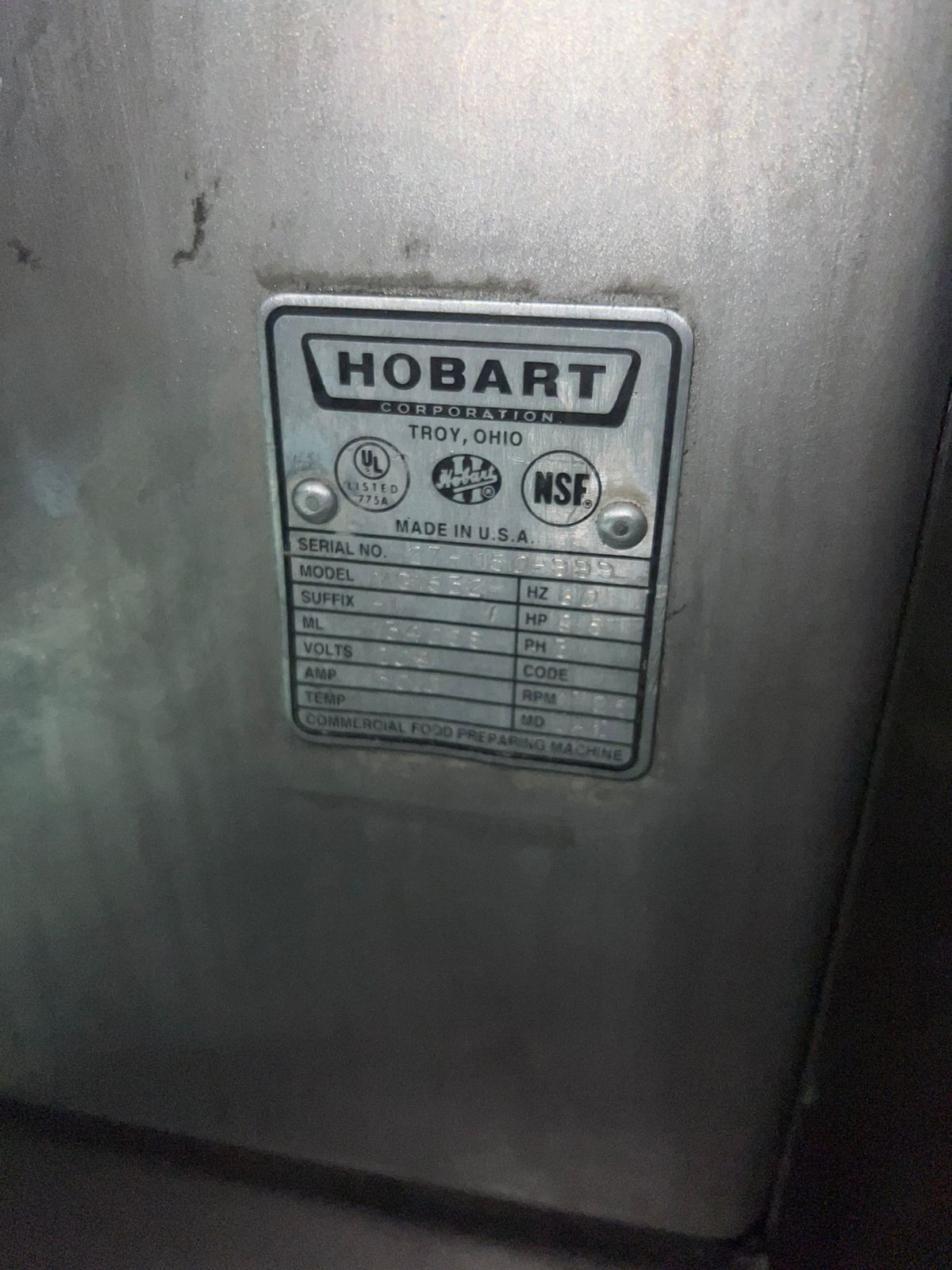 Molino Inclinado Hobart MG1532 8.5 HP (Reacondicionado)