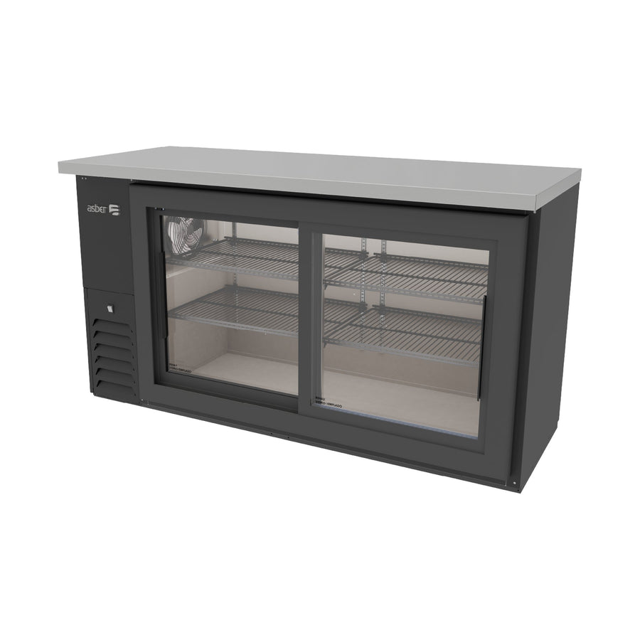 Refrigerador Contrabarra Slim 2 Puertas de Cristal Corredizas Asber ABBC-24-60-G-SD-HC