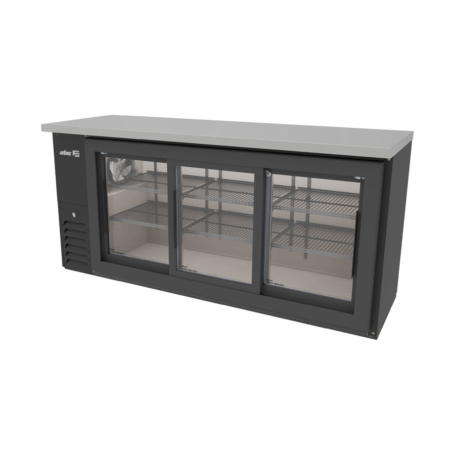 Refrigerador Contrabarra Slim 3 Puertas de Cristal Corredizas Asber ABBC-24-72-G-SD-HC