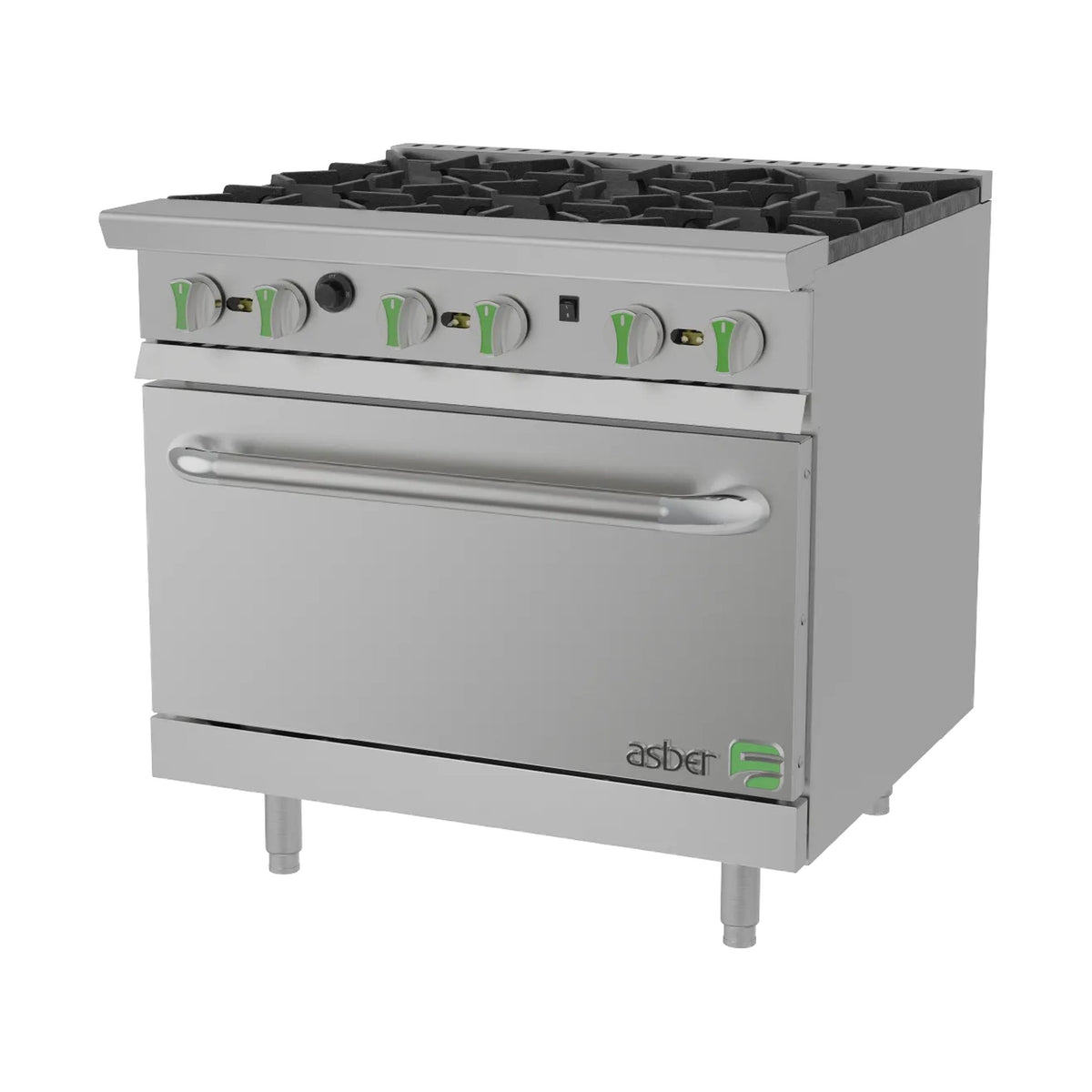 Estufa 6 Quemadores con Horno de Convección Asber AER-6-36-C-EM