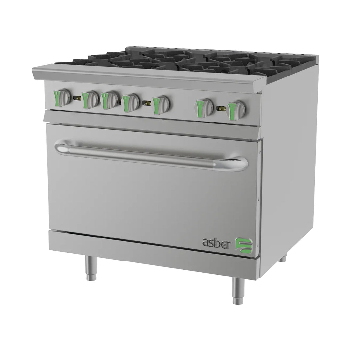 Estufa 6 Quemadores con Horno Asber AER-6-36-EM